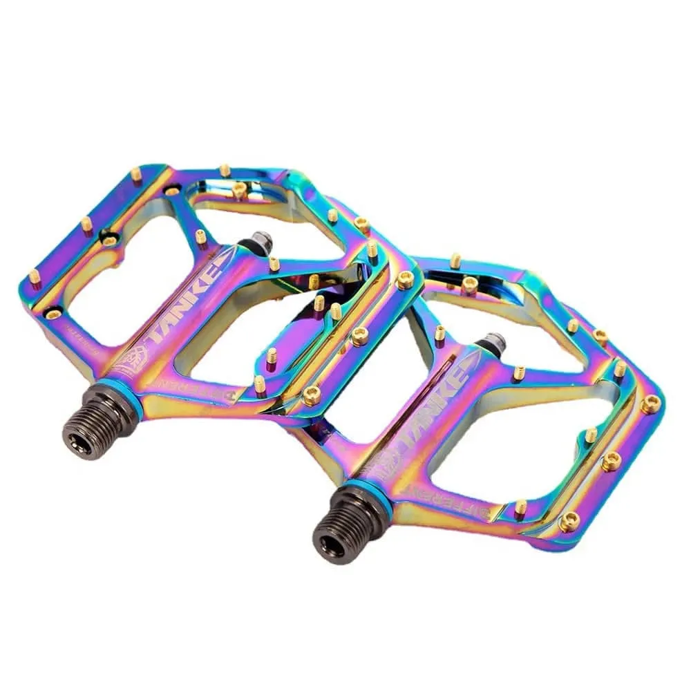 1 Pair Bicycle Pedals Colorful Cycling Road Bike Pedals Non-slip Aluminium MTB Bike Pedals Cycling Accessory