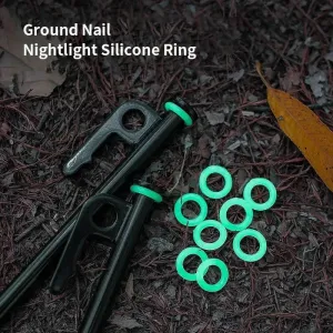 10/50/100pcs Outdoor Ground Nail Luminous Ring Silicone Rubber O-ring Warning Ring For Camping Tent Nail Accessories