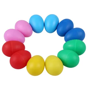 12 Pcs Sand Eggs Percussion Egg Shaker Musical Instrument Colorful Plastic Sand Eggs Easter Egg Shaker for Learning DIY Painting