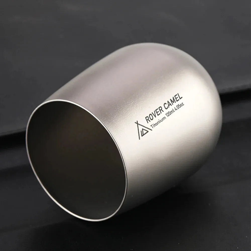 120ml Ultralight Titanium Double Wall Insulated Water Cup Tea Cup Mug for Outdoor Camping Hiking Backpacking Home Office