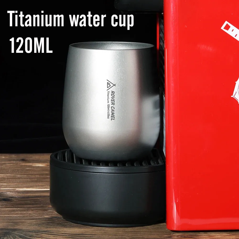 120ml Ultralight Titanium Double Wall Insulated Water Cup Tea Cup Mug for Outdoor Camping Hiking Backpacking Home Office