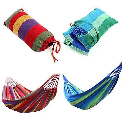 185 * 80cm red Portable single swing hammock outdoor garden home travel camping striped rainbow swing canvas hammock AZ12017