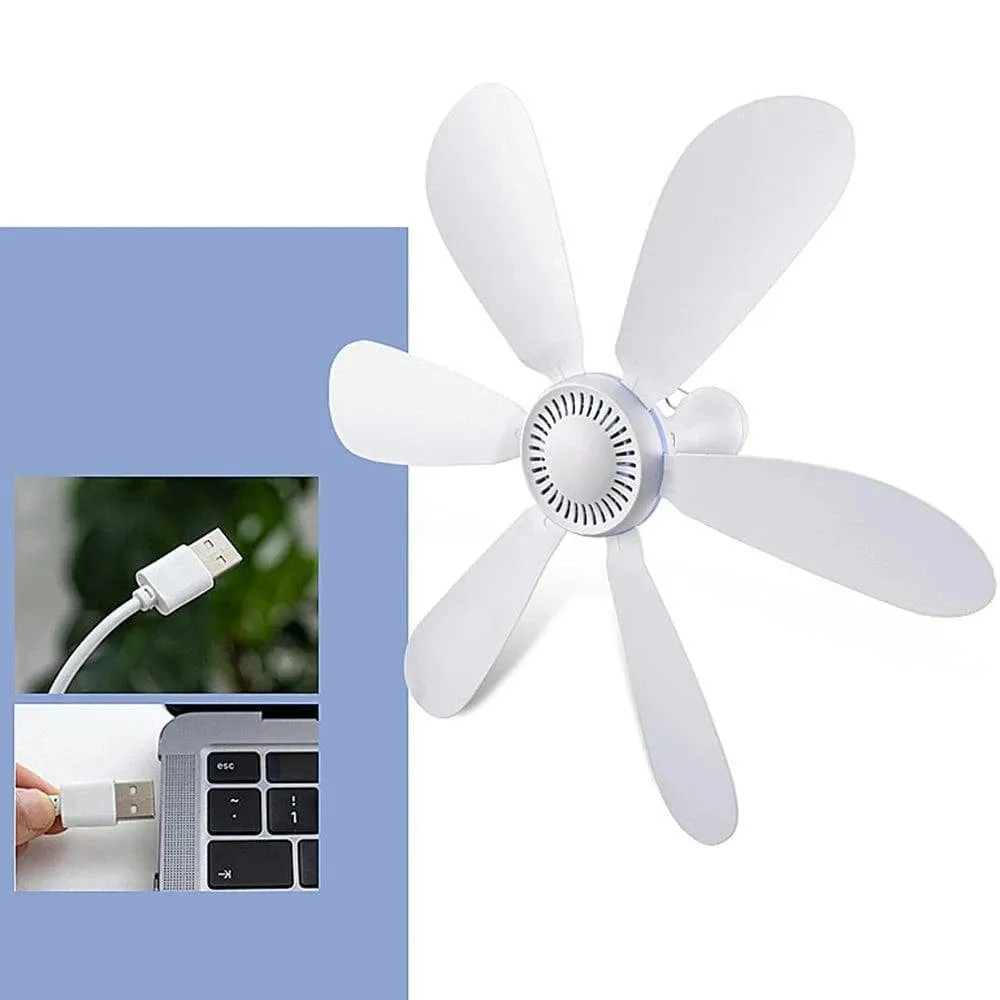 2022 New Ceiling Fan 6 Leaves 5V USB Camping Tent Air Cooler Multifunctional Fly Repellent for Outdoor Hiking Travel Equipment