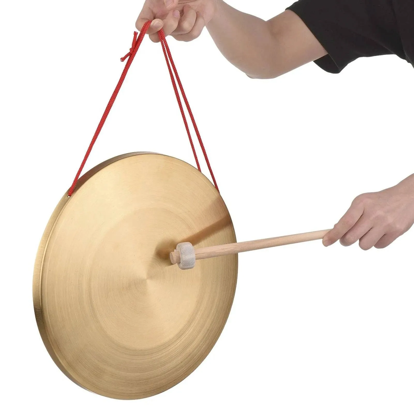 22cm/30cm Hand Gong Cymbals Brass Copper Gong Chapel Opera Percussion Instrument with Round Play Hammer