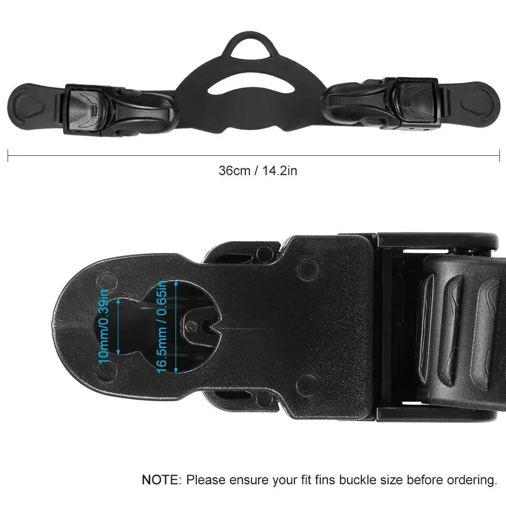 2PCS Diving Fins Strap Universal Adjustable Fins Replacement Buckle Strap for Scuba Diving Swimming Underwater Fins Buckle Strap