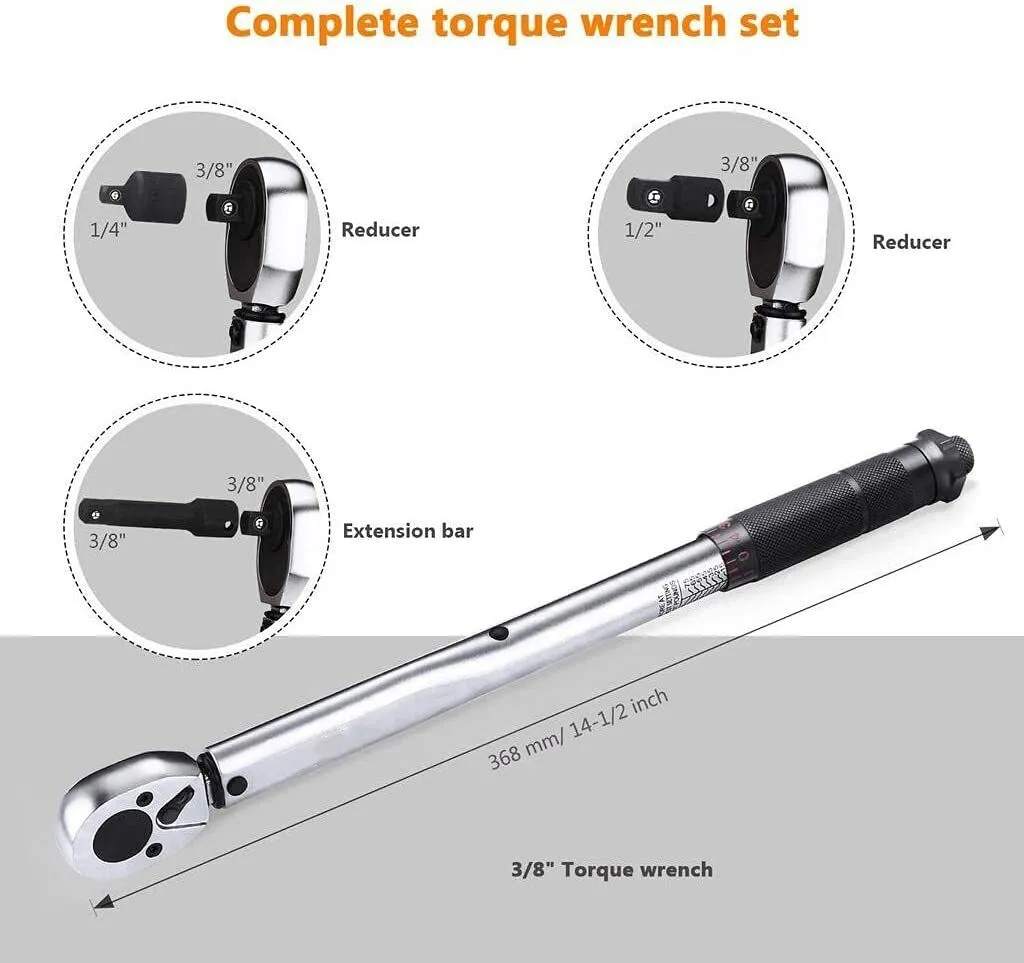 3/8 Drive Click Torque Wrench Set-HTW1A