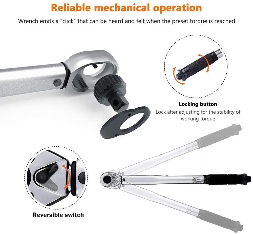 3/8 Drive Click Torque Wrench Set-HTW1A