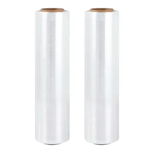 400m 2pcs Stretch Film Shrink Wrap Rolls Protect Package Material Home Warehouse