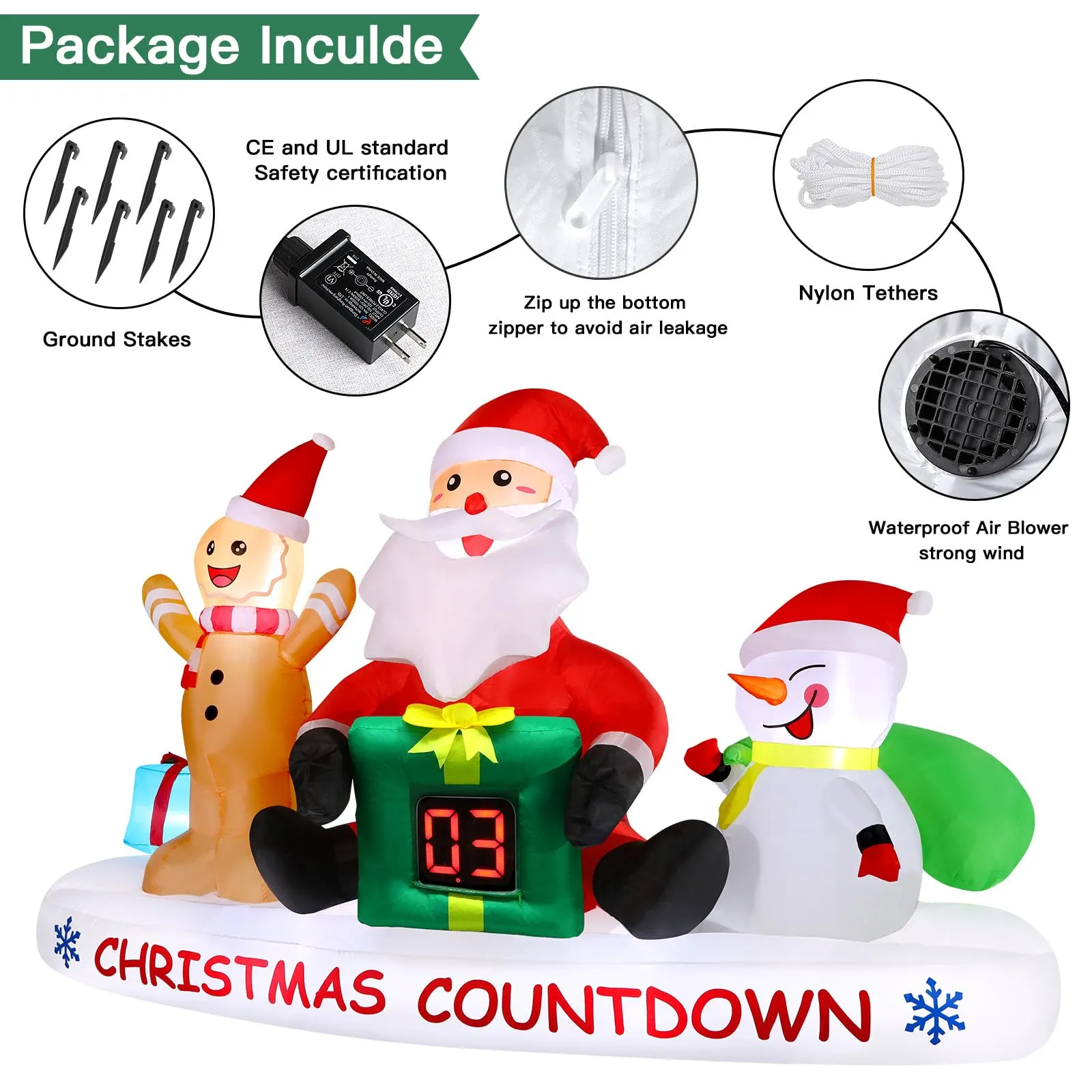 8 FT Christmas Inflatable Outdoor Decorations