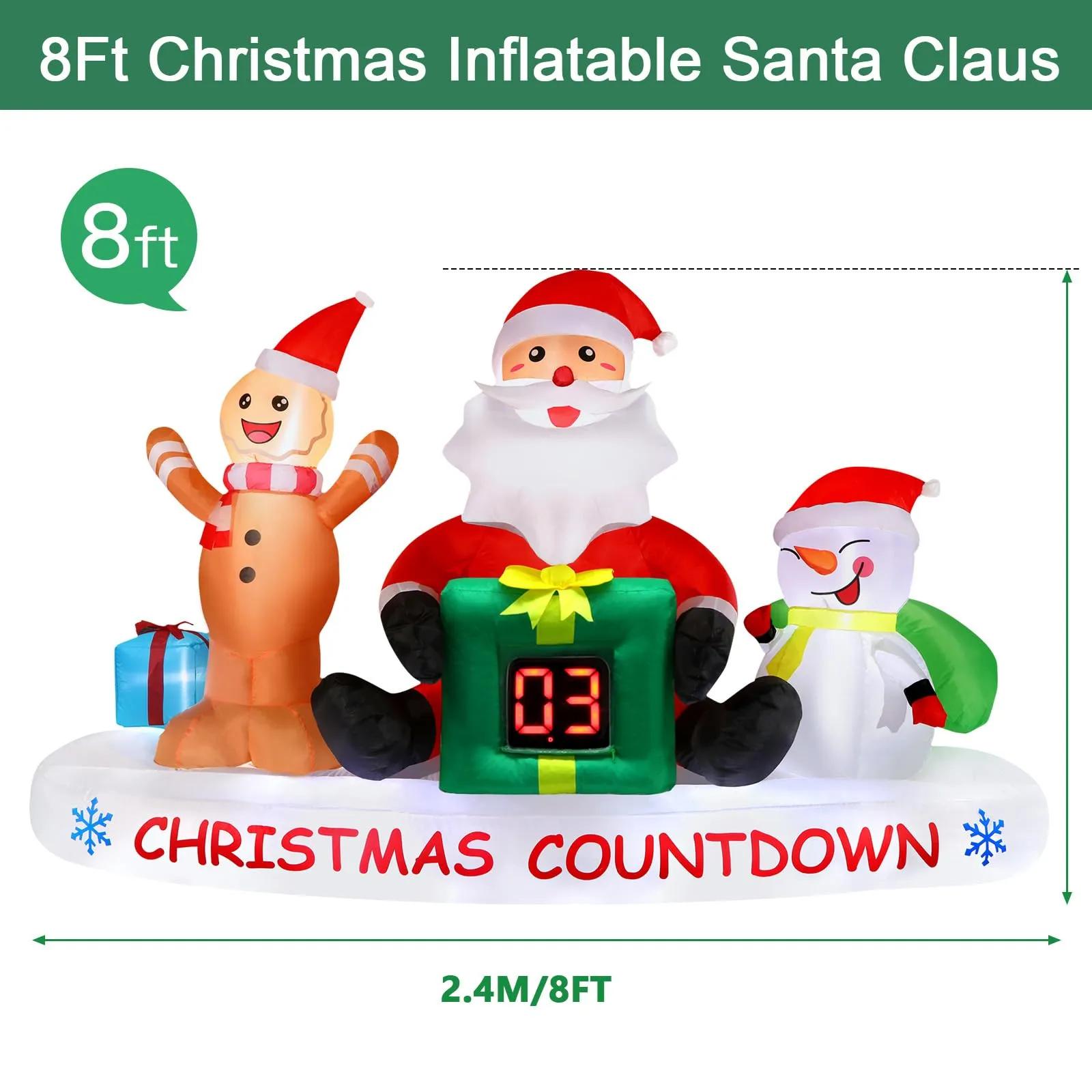 8 FT Christmas Inflatable Outdoor Decorations