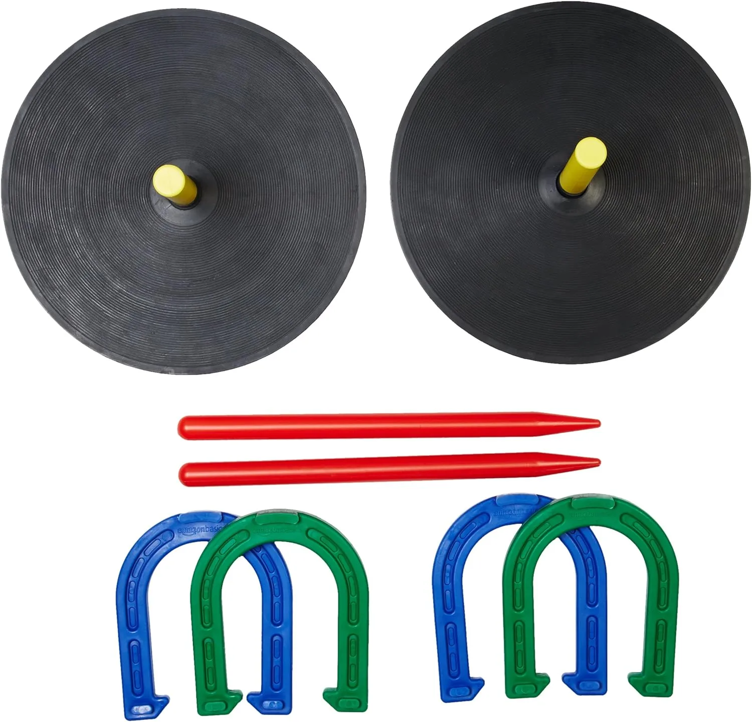 Amazon Basics Rubber Portable Horseshoe Outdoor Yard Game Set