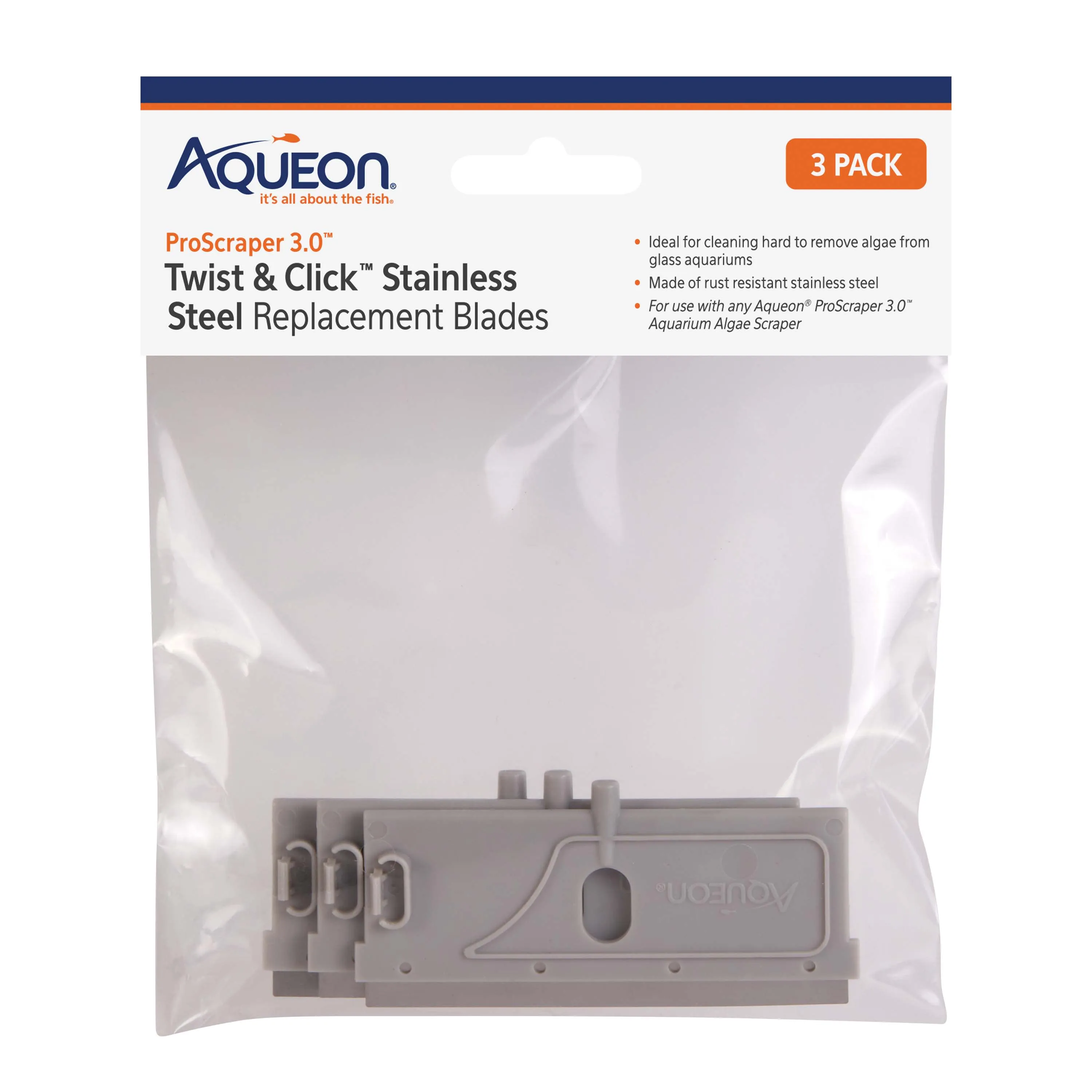 Aqueon ProScraper 3.0 Twist & Click Stainless Steel Replacement Blades One Size