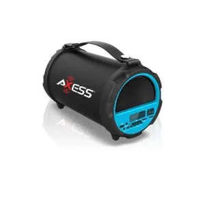 AXESS Bluetooth In-Outdoor 2.1 Hi-Fi Cylinder Loud Speaker  Built-In 4" Sub Blue