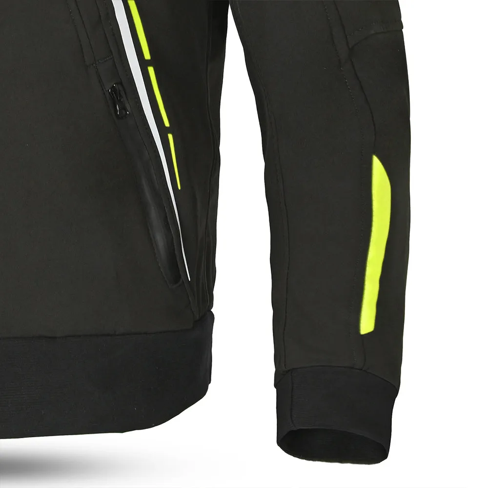 BELA Breeze Softshell Motorbike Riding Hoodie Black Yellow