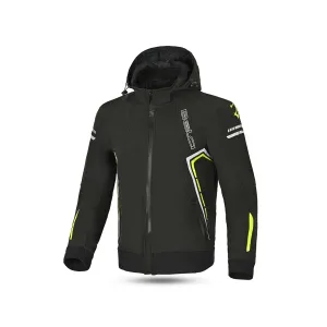 BELA Breeze Softshell Motorbike Riding Hoodie Black Yellow