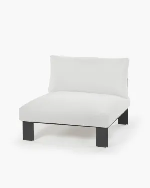 Bench one seater incl cushion outdoor white