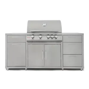 Blaze 6 ft BBQ Island with Premium 32-Inch LTE Series Natural Gas Grill in Stainless Steel (BLZ-SS-ISLAND-4LTE2-NG)