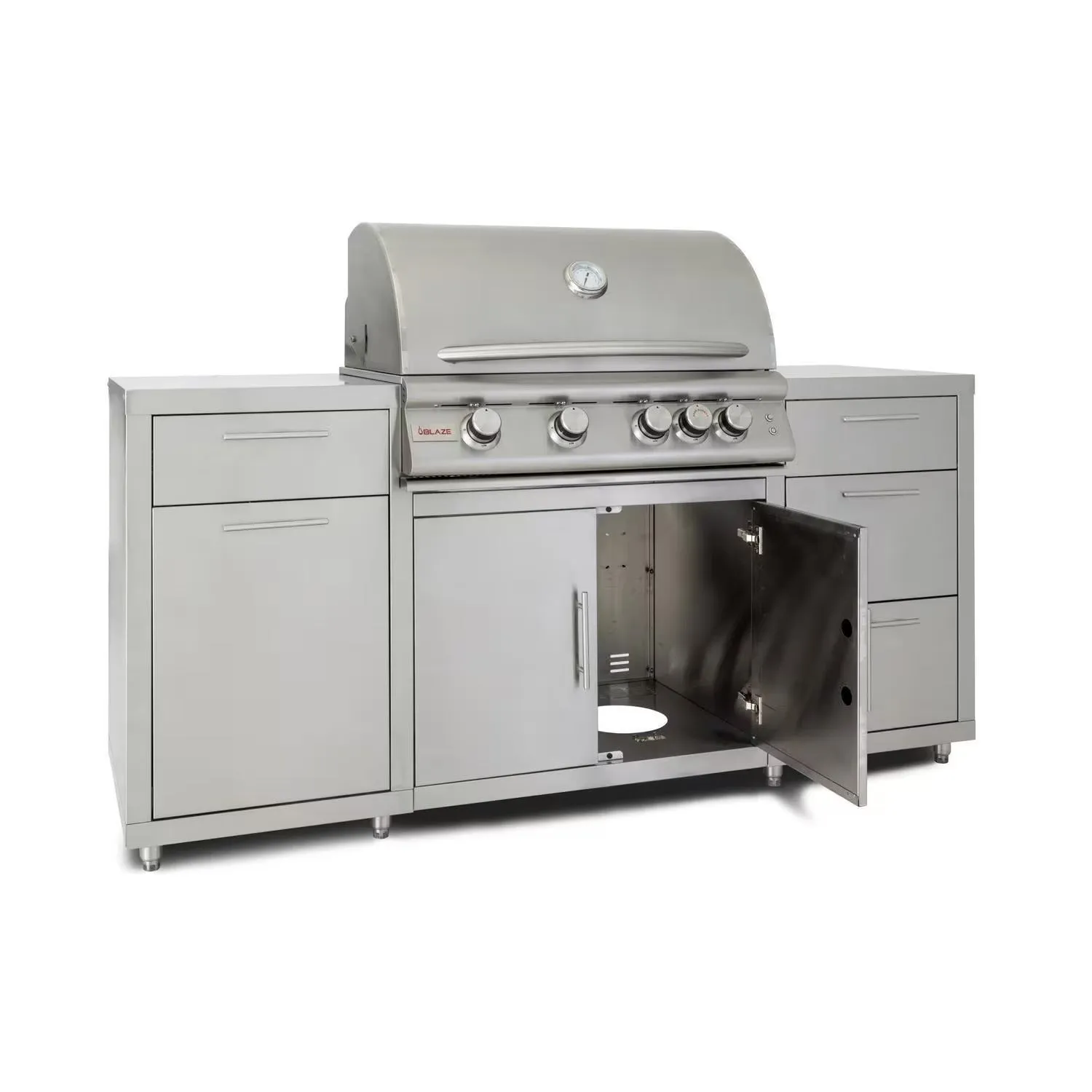 Blaze 6 ft BBQ Island with Premium 32-Inch LTE Series Natural Gas Grill in Stainless Steel (BLZ-SS-ISLAND-4LTE2-NG)