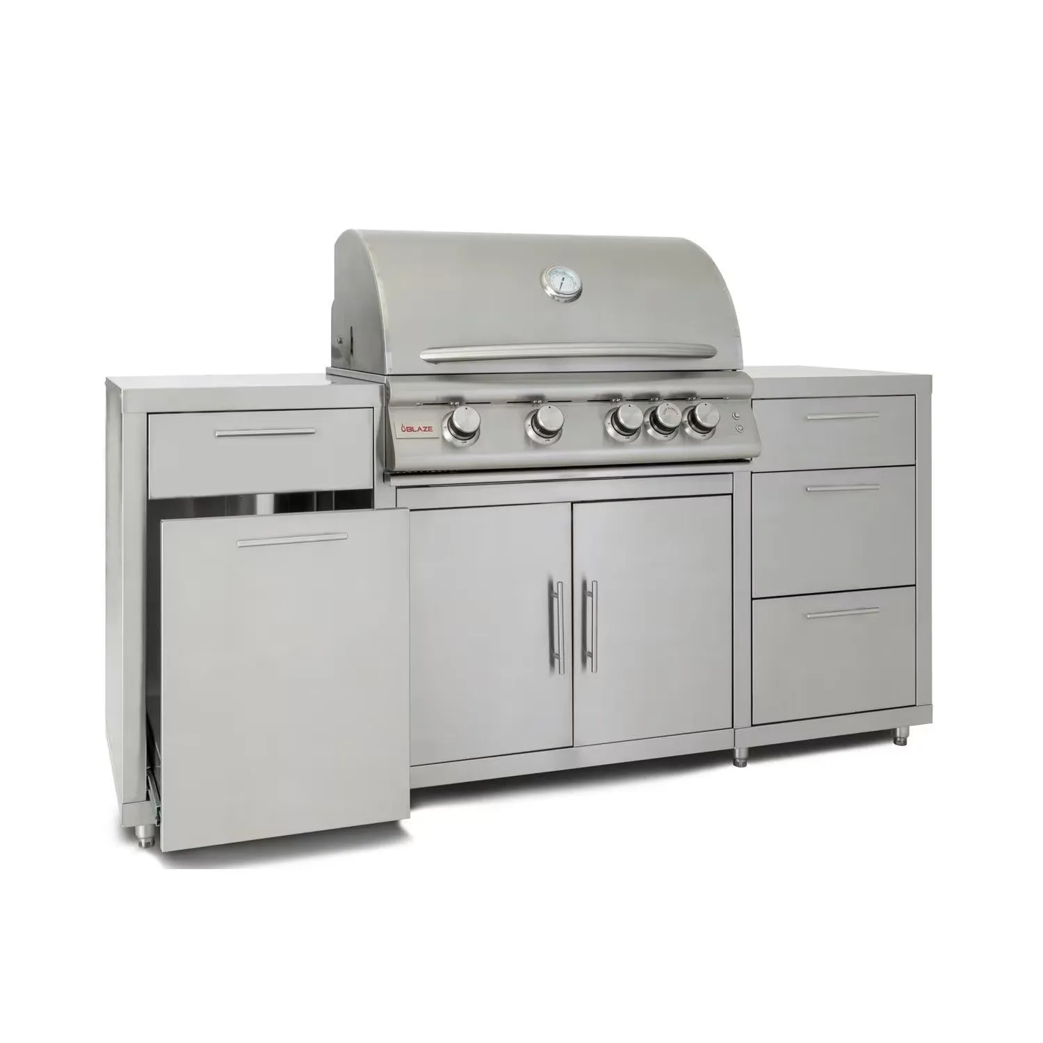 Blaze 6 ft BBQ Island with Premium 32-Inch LTE Series Natural Gas Grill in Stainless Steel (BLZ-SS-ISLAND-4LTE2-NG)