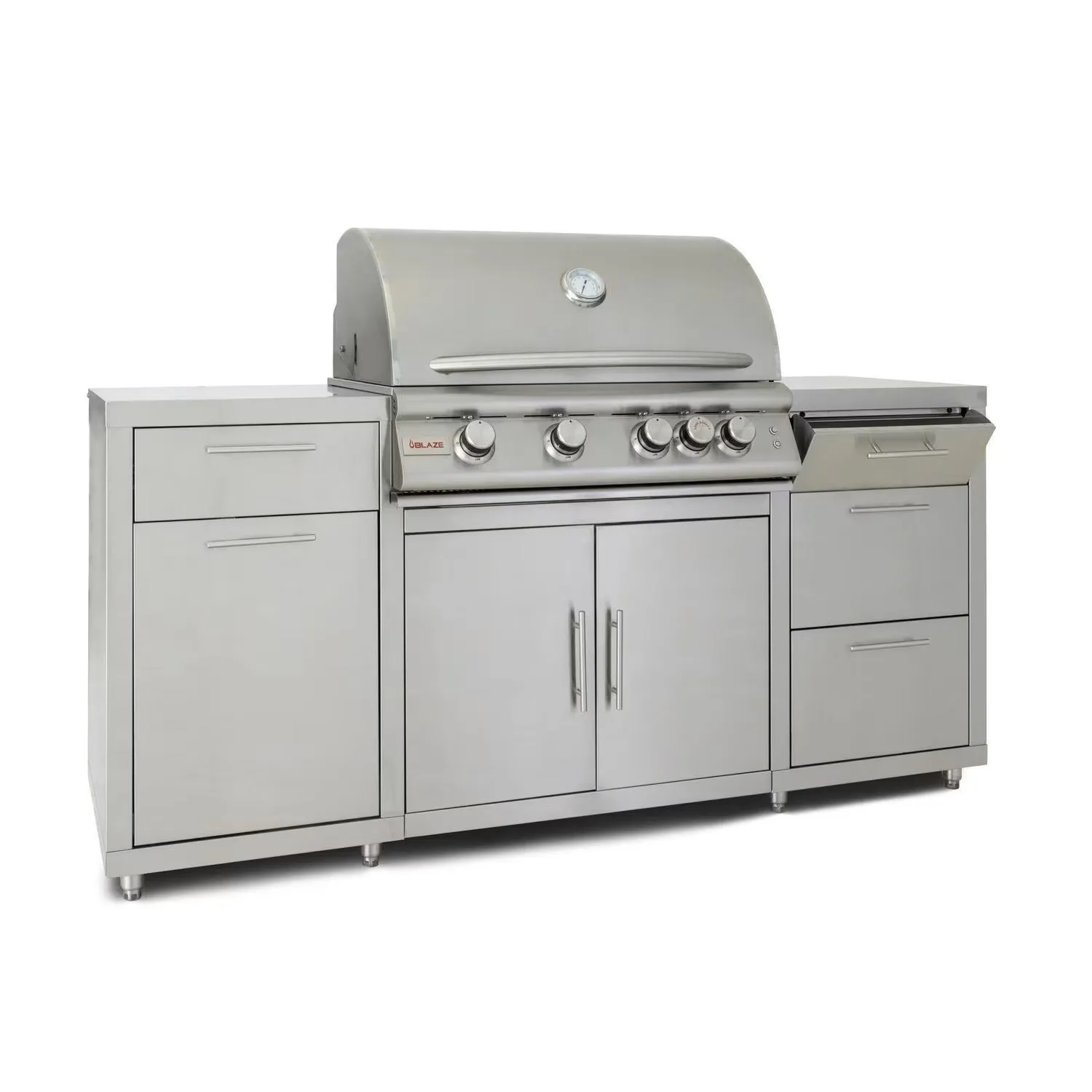 Blaze 6 ft BBQ Island with Premium 32-Inch LTE Series Natural Gas Grill in Stainless Steel (BLZ-SS-ISLAND-4LTE2-NG)