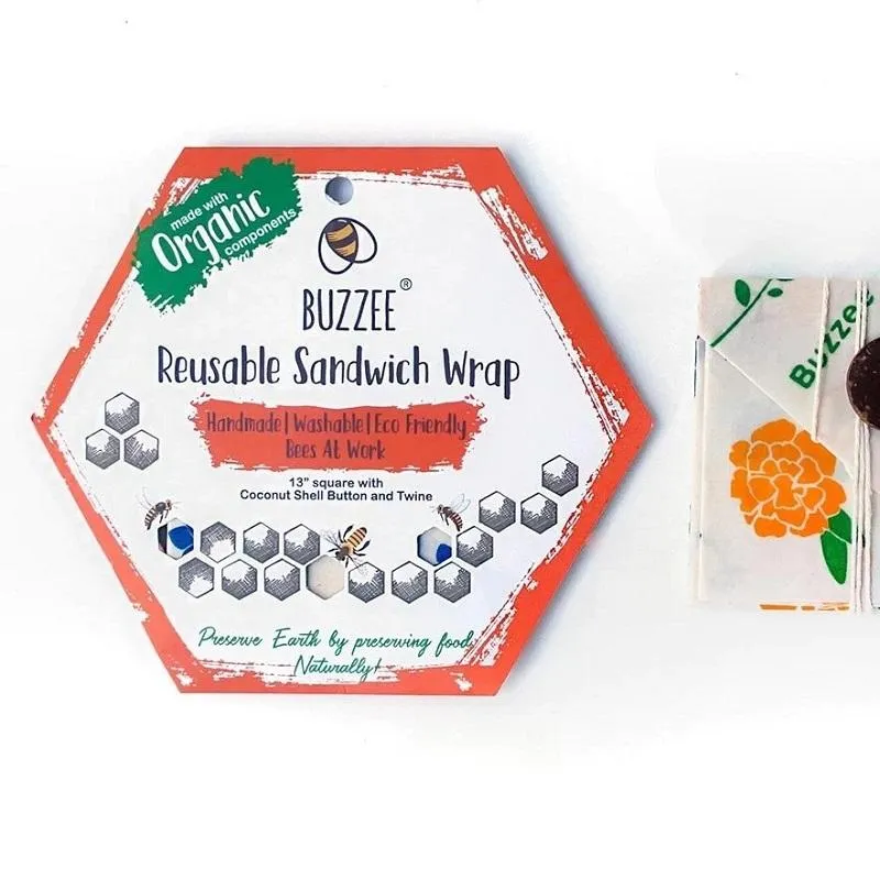 Buzzee Bees at Work Reusable Sandwich Wrap