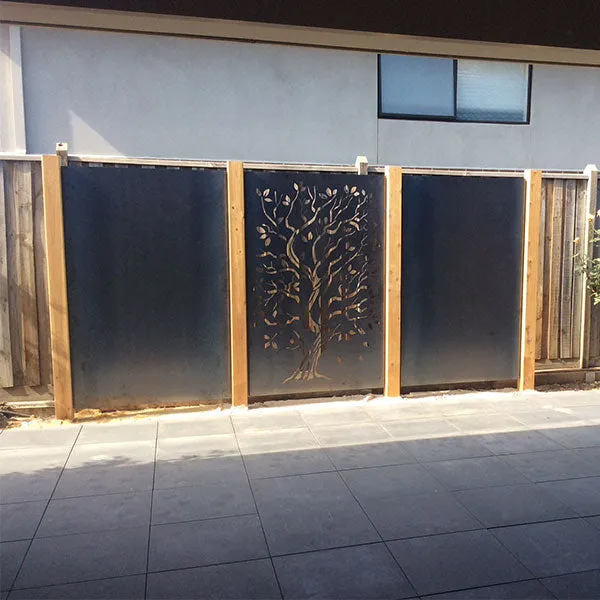 Corten Steel Rust Screens Oak Tree