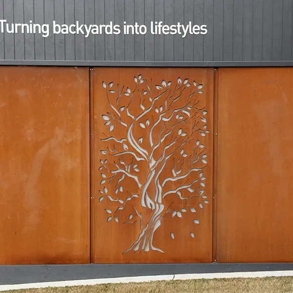 Corten Steel Rust Screens Oak Tree