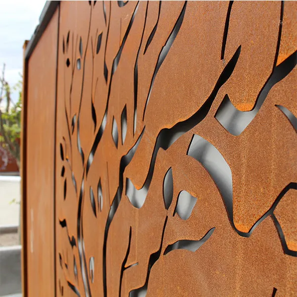 Corten Steel Rust Screens Oak Tree