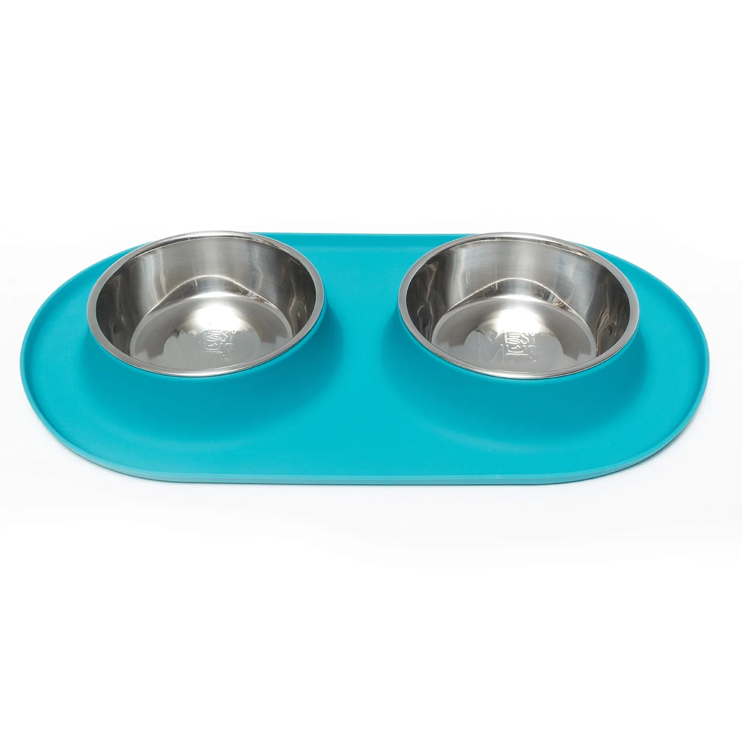 Double Silicone Dog Feeder with Stainless Bowls, Medium, 1.5 Cups Per Bowl