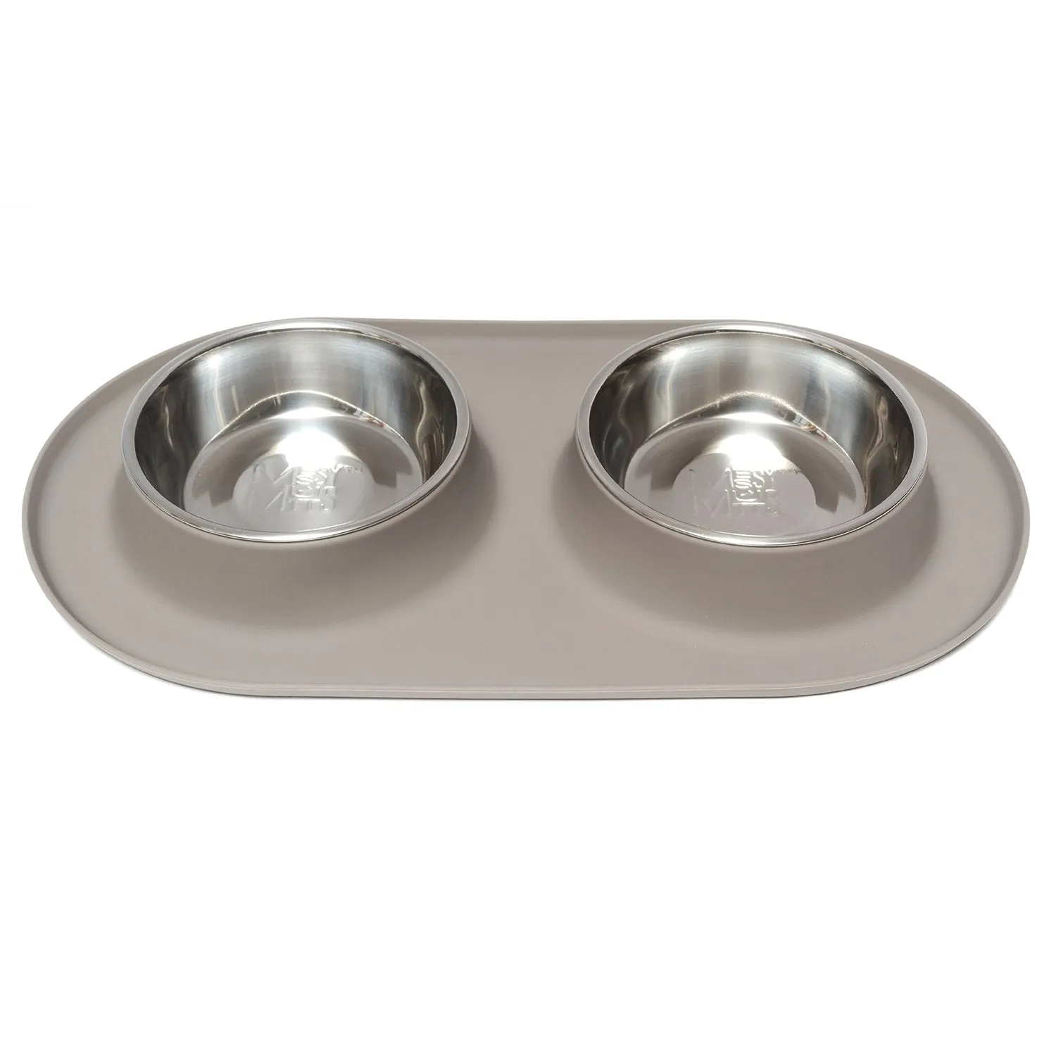 Double Silicone Dog Feeder with Stainless Bowls, Medium, 1.5 Cups Per Bowl