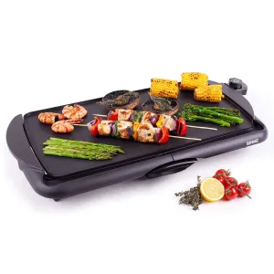 Duronic Teppanyaki Grill GP20 Electric BBQ Grill, Electric Grill Plate, Indoor BBQ Grilling for Dinner Parties, Electric Griddle, Large Non-Stick Table Top Grill, Easy Clean Electric Hot Plate 52x27cm