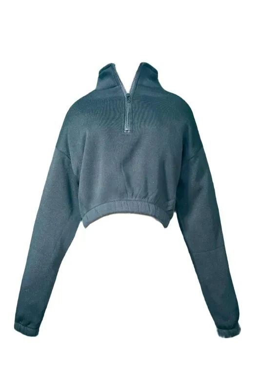 Fleece High Neck Quarter Zip Up