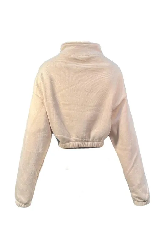 Fleece High Neck Quarter Zip Up