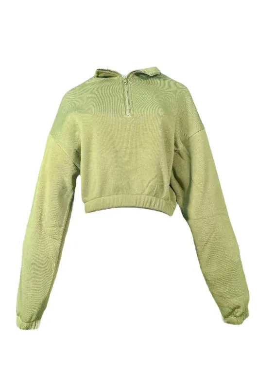 Fleece High Neck Quarter Zip Up