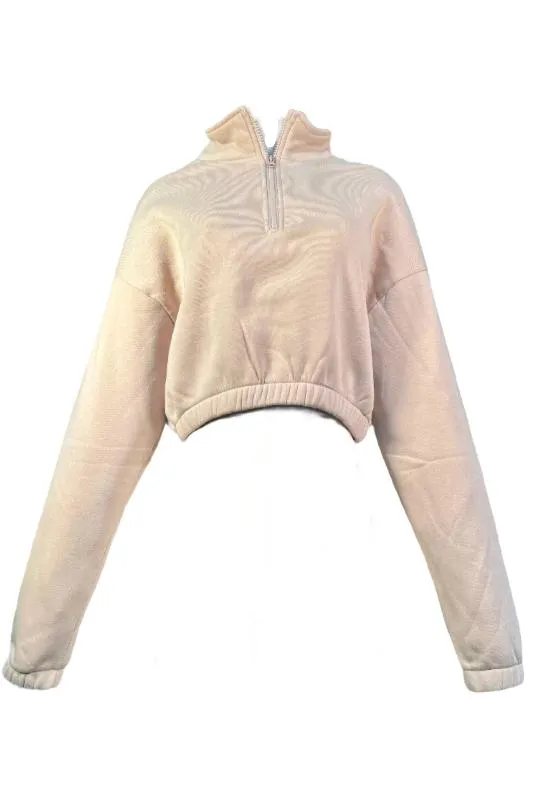 Fleece High Neck Quarter Zip Up