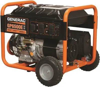 Generac Gp Series Portable Generator' 6500 Watt' With Electric Start' Gas