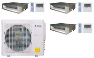 GREE Multi  Ultra Series 42,000 BTU 3-Zone Concealed Duct 12K 24K 24K Ductless Mini-Split System