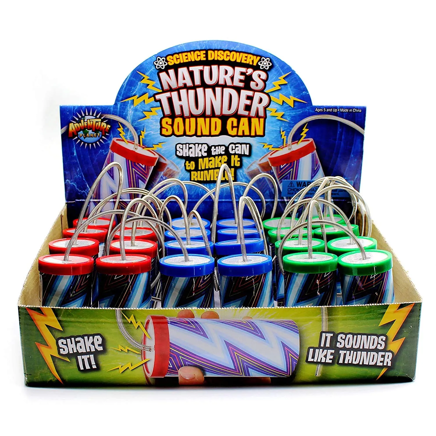 Kicko Thunder Cans - 12 Pack, Thunderstorm Noisemakers - 3.5 Inch - for Kids, Party