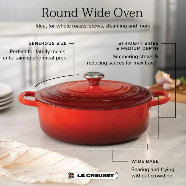 Le Creuset Wide 6.75 Qt Round Oven - Oyster (PROMO)