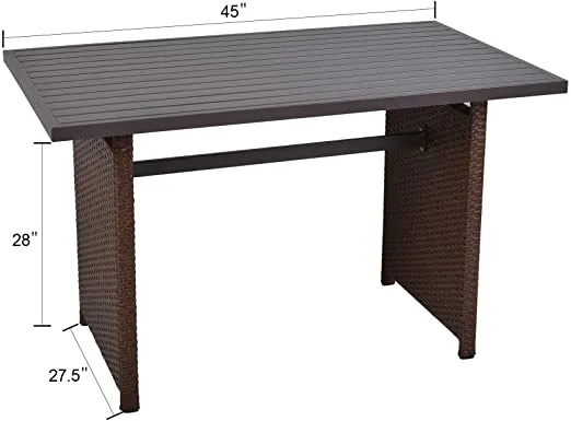 Maycasa Rattan Rectangle Dining Table