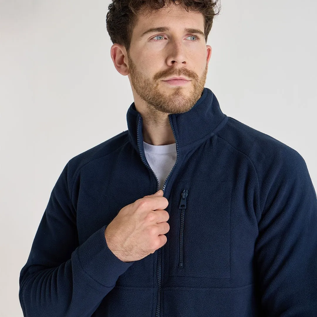 Mens Navy Full Zip Fleece