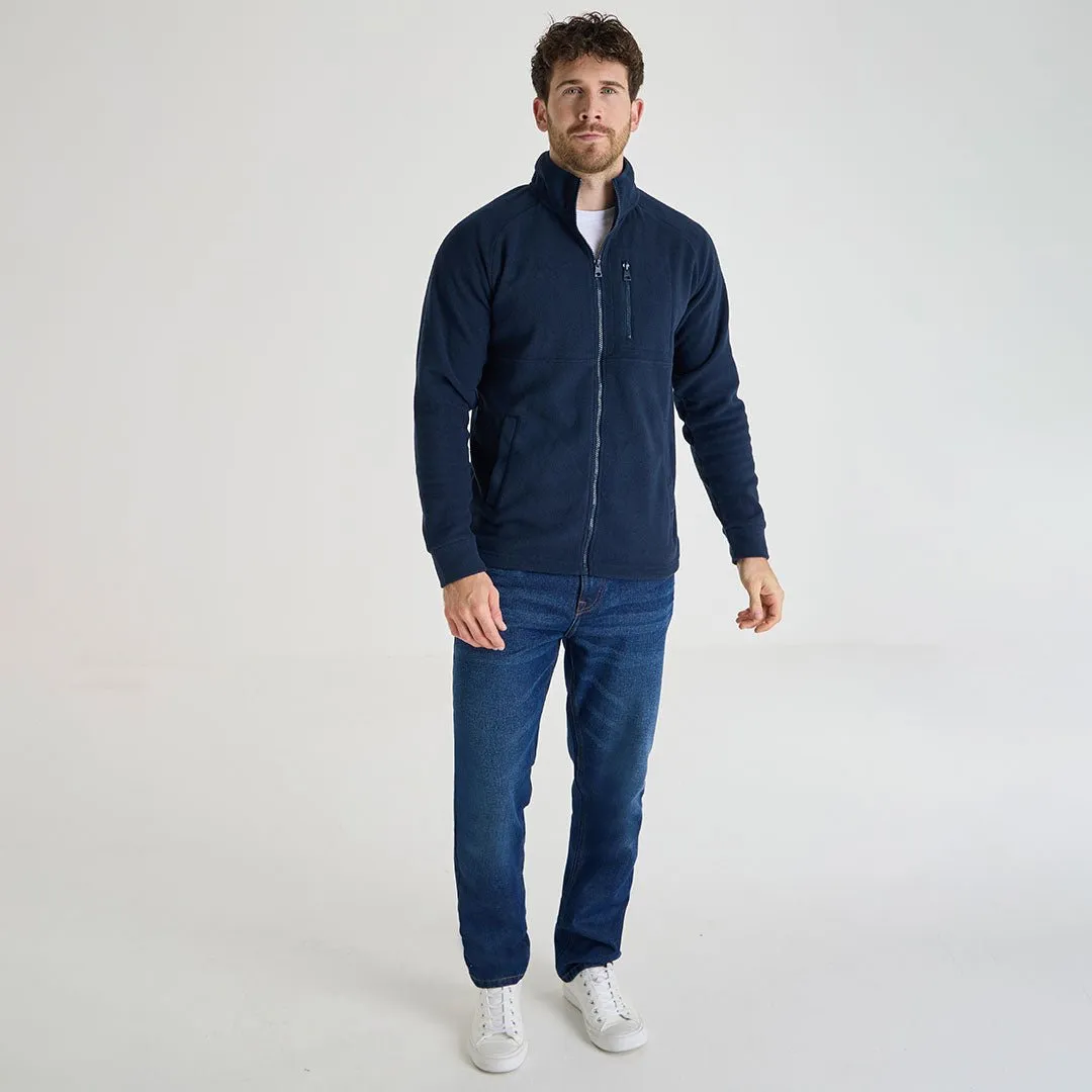 Mens Navy Full Zip Fleece