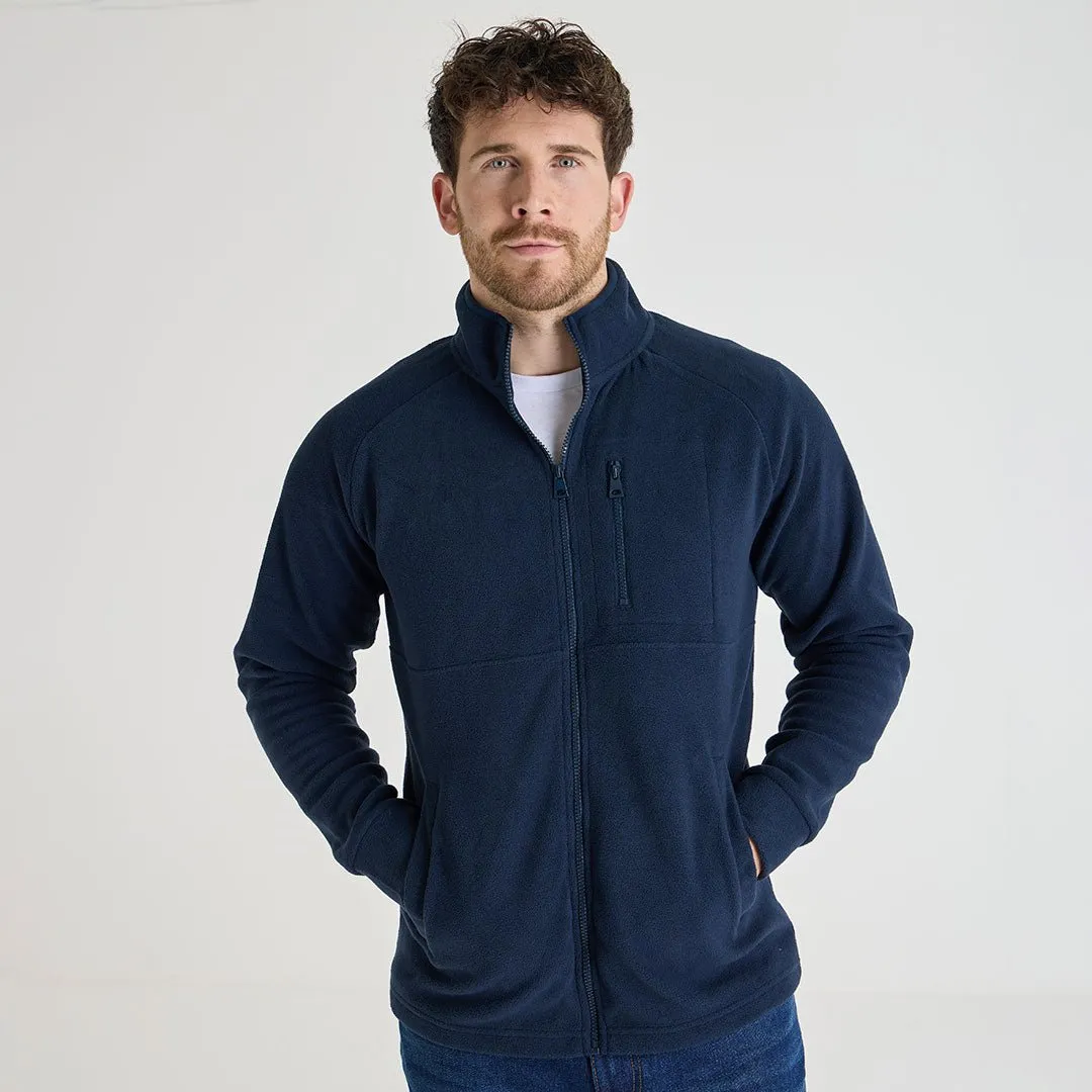 Mens Navy Full Zip Fleece