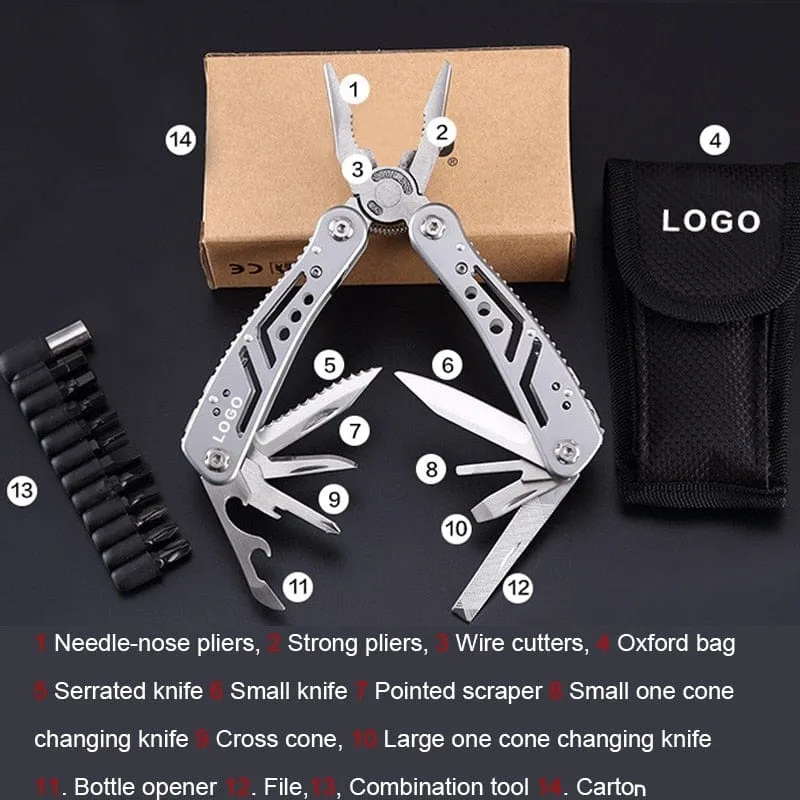 Multifunction Stainless Steel Multi-tool Pocket Knife Pliers Folding Pliers Mini Portable Folding Pliers