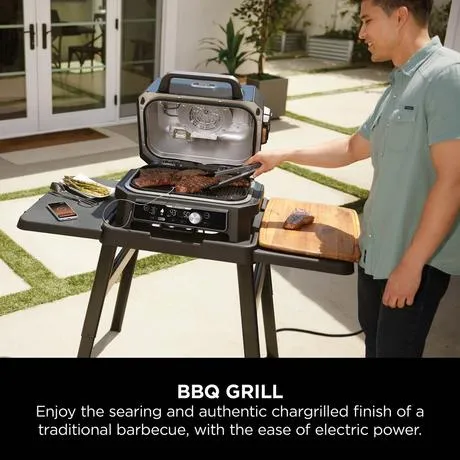 Ninja OG901UK Woodfire Pro Connect XL Electric BBQ Grill & Smoker Blue