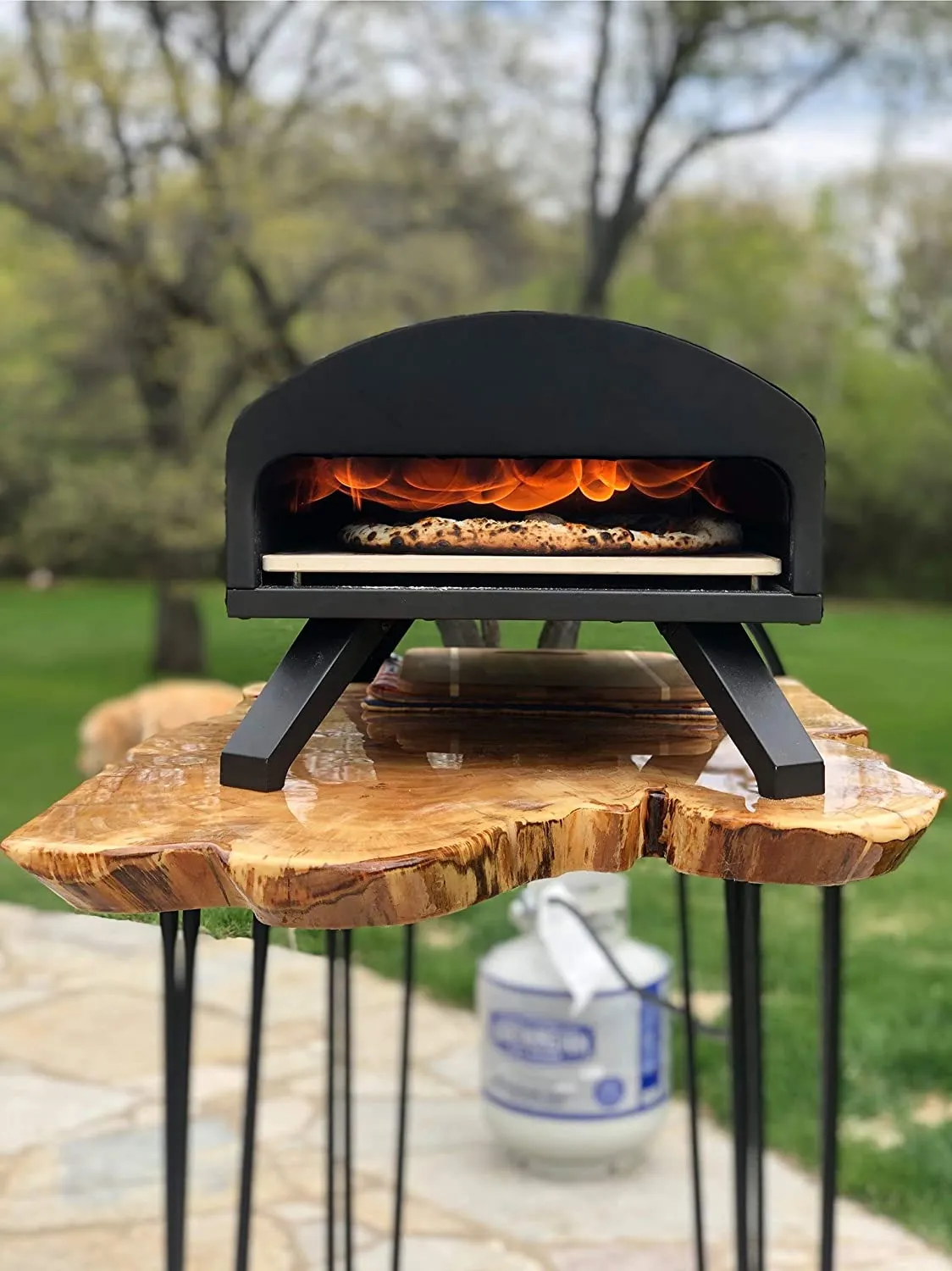 Outdoor Pizza Oven Black   Pizza Peel Combo