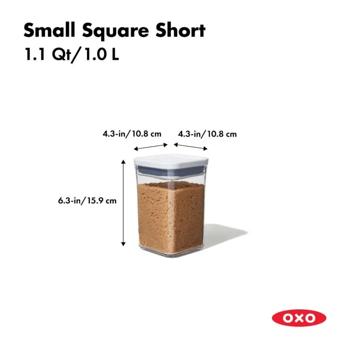 OXO POP Container Small Square Short (1.1 Qt)