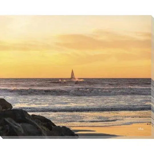 Sunset Sail Coastal Wall Art Indoor Outdoor Canvas