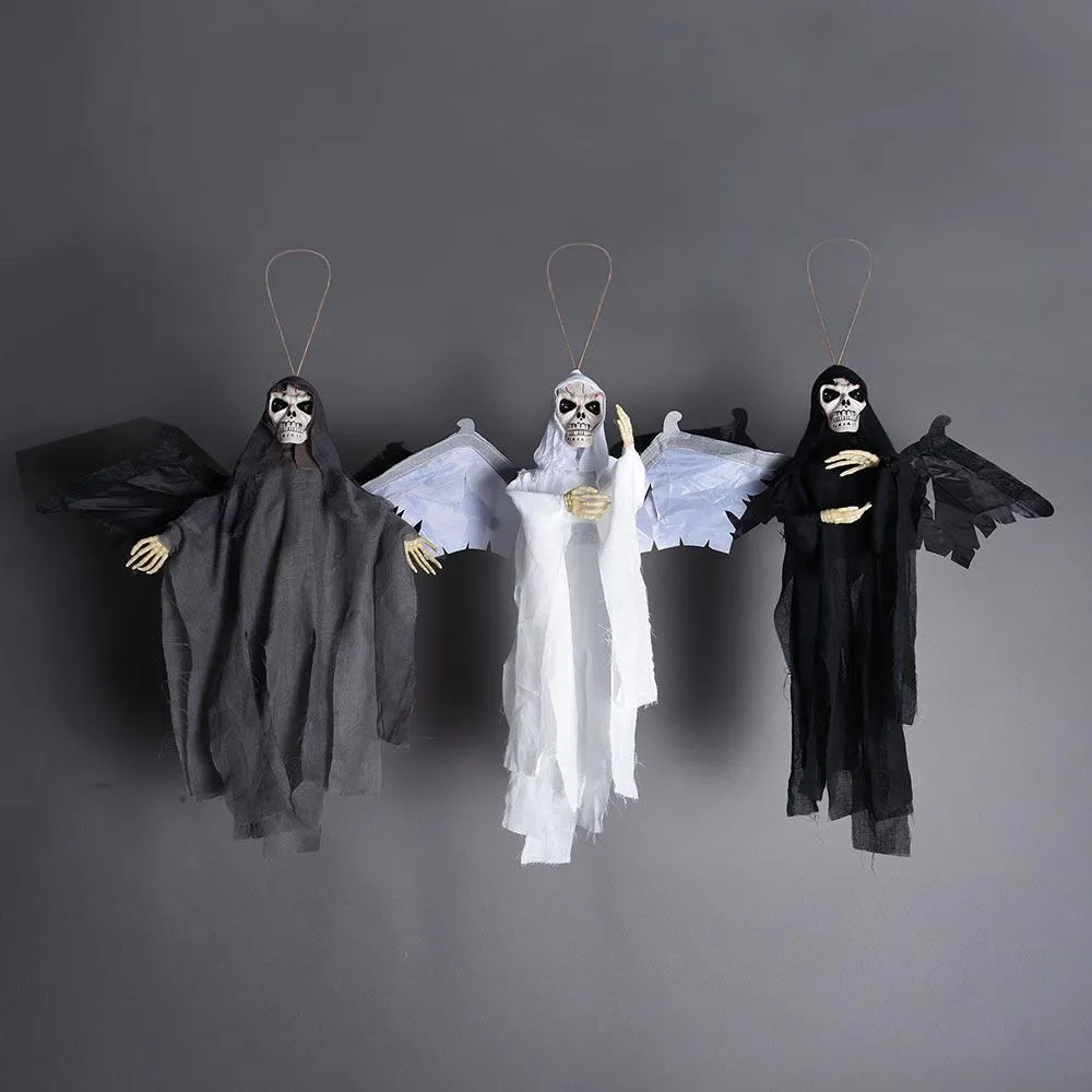 TheLAShop 22x4x20in Light Up Sound Activated Animated Skeleton Props w/ Wings