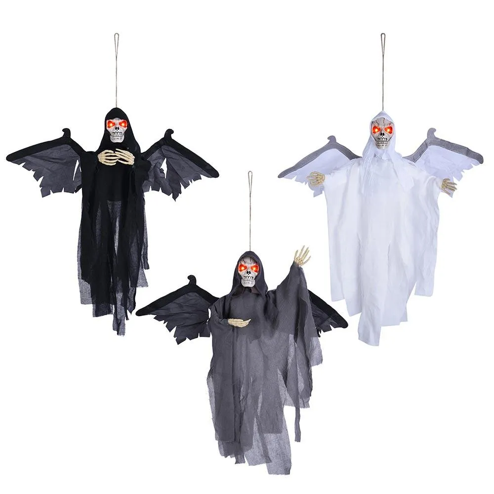 TheLAShop 22x4x20in Light Up Sound Activated Animated Skeleton Props w/ Wings